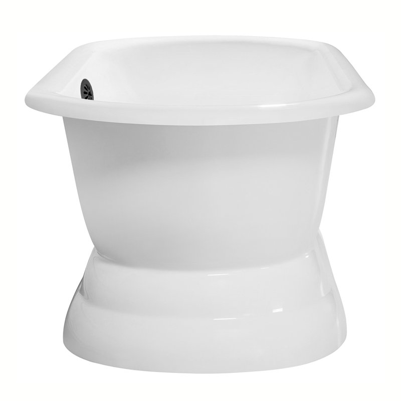 StreamlineBath 60" x 30" Freestanding Soaking Porcelain Enameled Cast